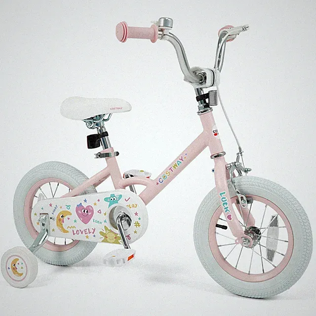 12 Inch Kids Bike for Girls Boys Age 3-8 Years w/Training Wheels, Coaster Brake