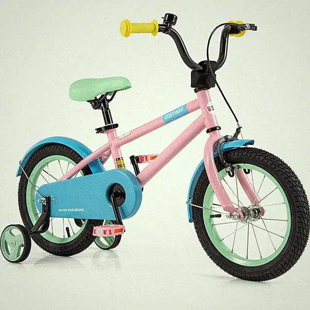 14" Kids Bike w/Adjustable Saddle Handlebar Removable Training Wheels Handbrake