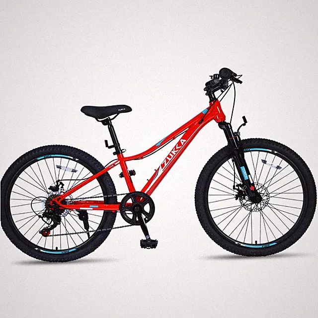 24 Inch 6-Speed Mountain Bike for Kids Boys and Girls 9-12 Years - Red
