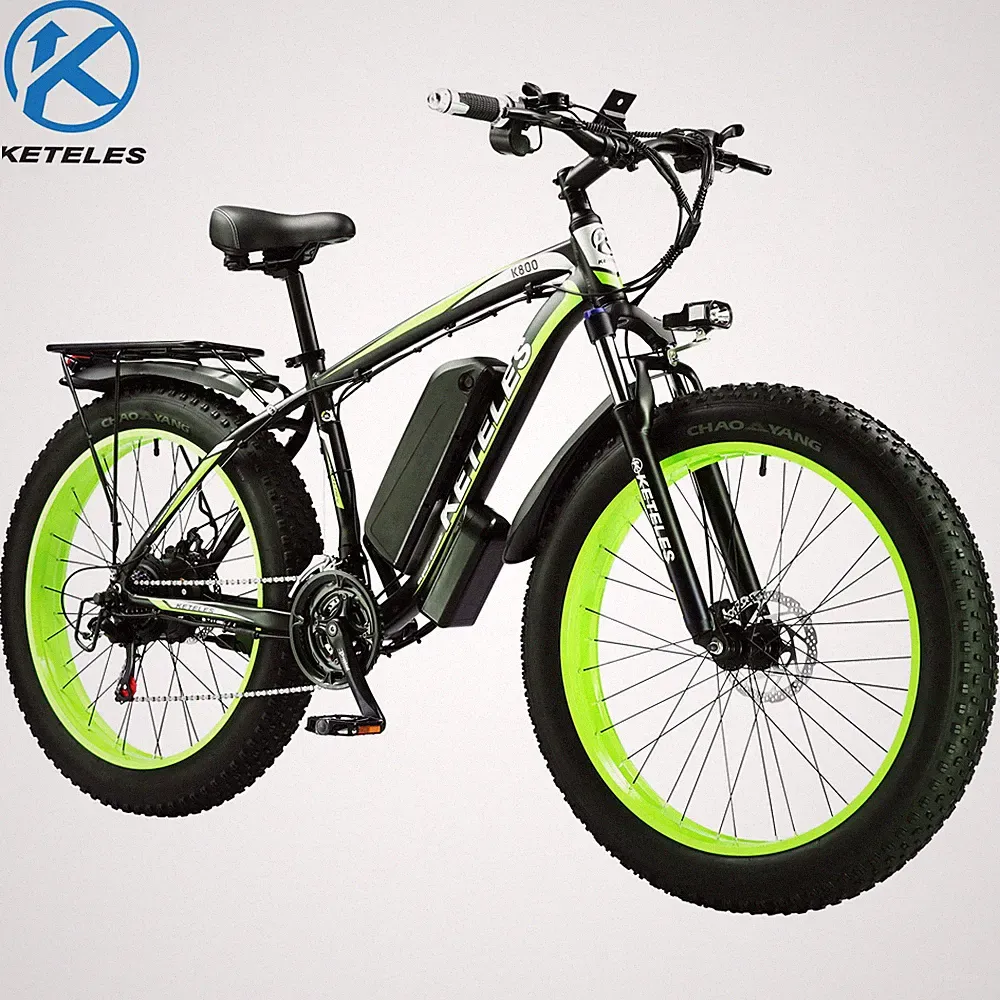 26" Fat Tire 1000W Electric Bicycle 21 Speed 48V/15Ah E-Bike for adults 27MPH GN
