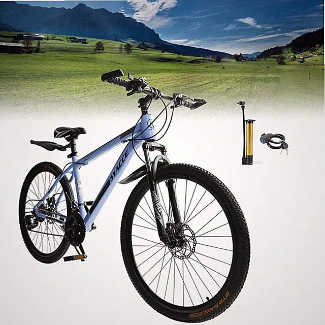 26" wheels 27 speed double disc brake mountain bike MTB for adults Blue E04