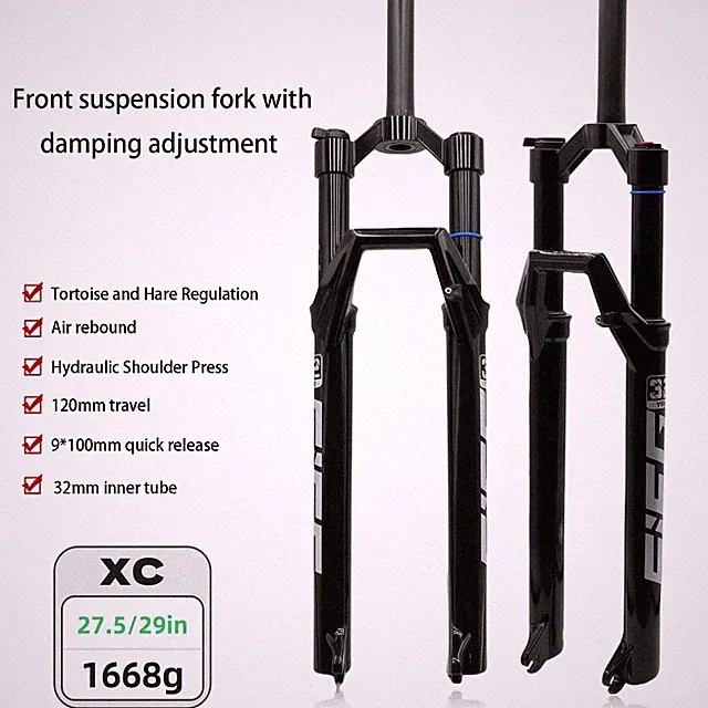27/29 Inch Mountain Bike Air Suspension Front Fork Shoulder-Controlled Fork