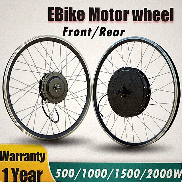 500W-2000W 36V 48V Electric Bike Front Rear Hub Motor Wheel Conversion Kit