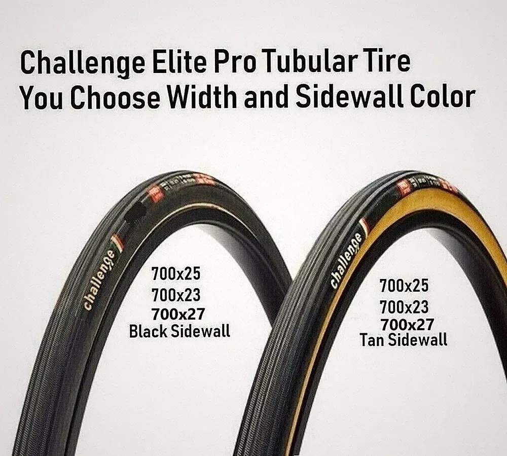 Challenge Elite Pro Tubular Bicycle Tire 700x23, 700x25, 700x28 Tan or Black