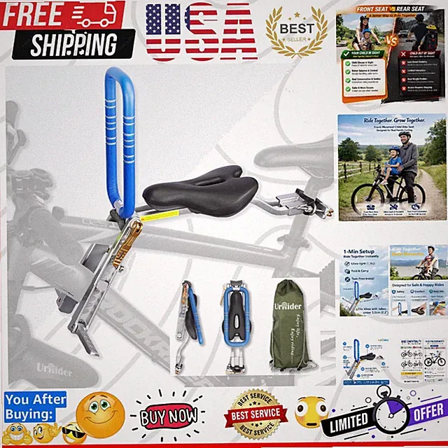 Child Bike Seat, Front Mount Kids Bike Seat,Fit Mountain Bikes, Cruiser Bikes...