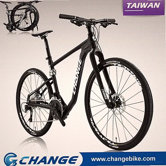 Folding Bike 27.5" Lightweight Road Hybrid Carbon Fork Shimano DF-910K Size 17"