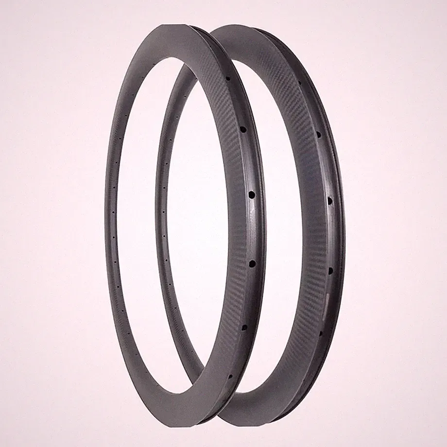 Gravel Road Bicycle Carbon Rims 27mm Wide 45mm Deep Light Weight Tubeless Rings