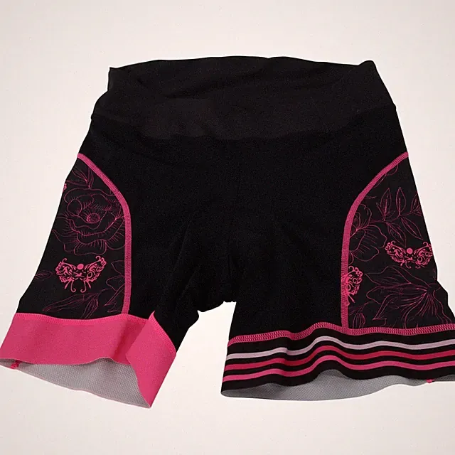 Hincapie Sportswear Womens XL Triathlon Shorts Black Pink Floral Butterfly