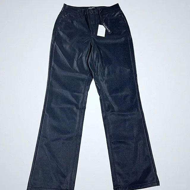Judy Blue Pants Women 5 27 Black Faux Leather Straight Leg NWT