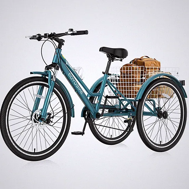 NAIZEA Adult Mountain Tricycle, 7 Speed Bike 24/26/27.5 Inch Women Men's Trikes