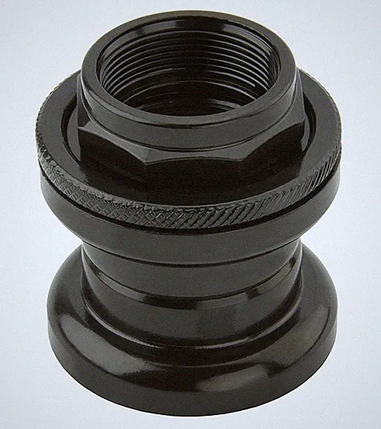 NECO 1 Inch BMX Threaded Bicycle Headset Black Steel 22.2mm Fork Assembly.