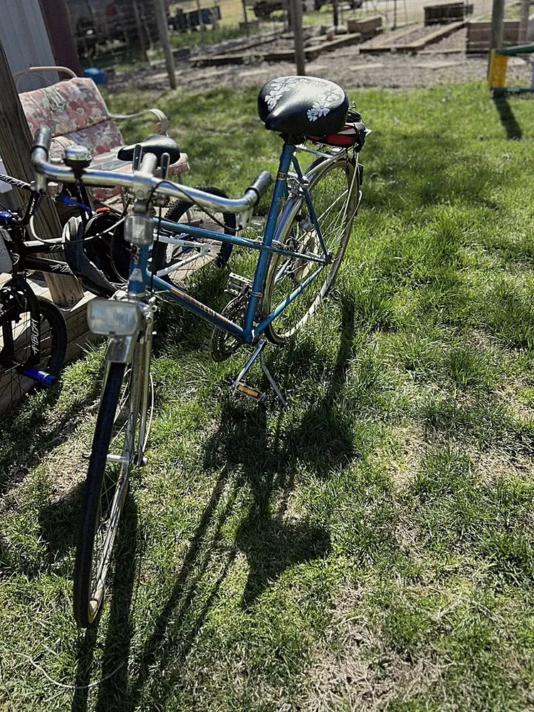 Peugeot Blue 27in Cruiser Step-Through Bike w/ Rear Rack & Fenders