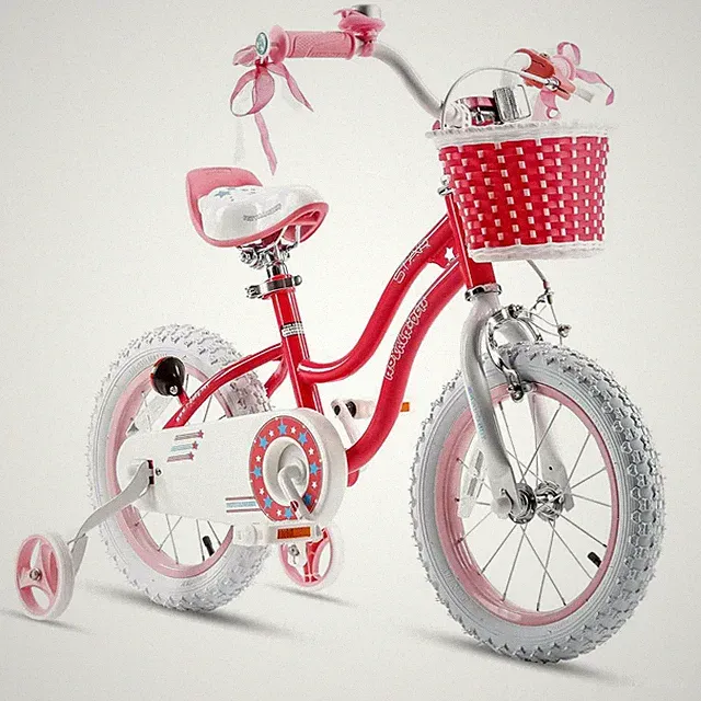 RoyalBaby Stargirl Children's Outdoor Bicycle 14 Inch with Training Wheels, Pink