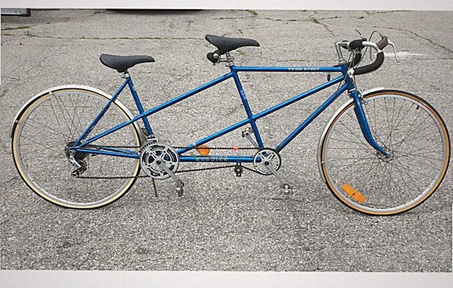 SCHWINN TWINN SPORT Road Tandem Bicycle 27" Blue USA made Concave Alum Rims