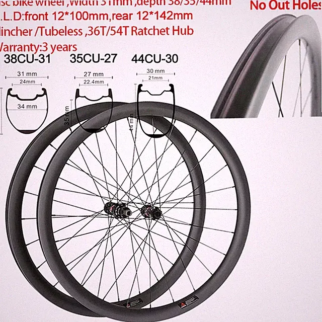 Super Light Carbon Gravel Road Bike Disc Wheels Width 31mm Clincher Tubeless