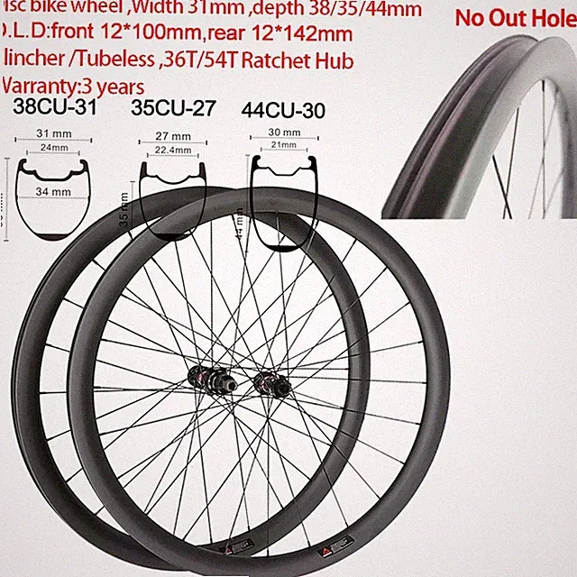 Superlight 700C Gravel Carbon Road Bike Wheelset Ratchet 36/54T Hub XDR Clincher